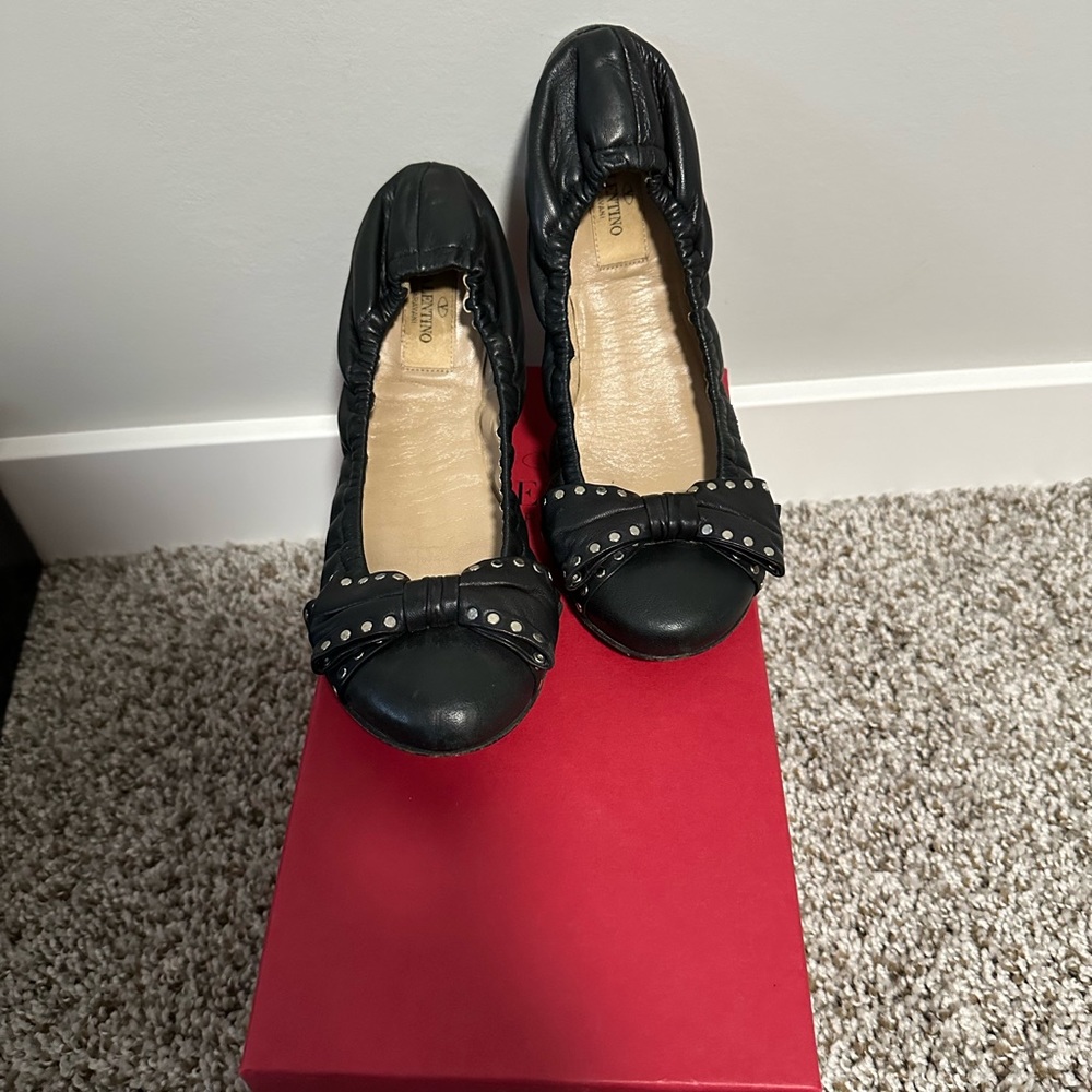 Valentino ballerina flats, black, US9